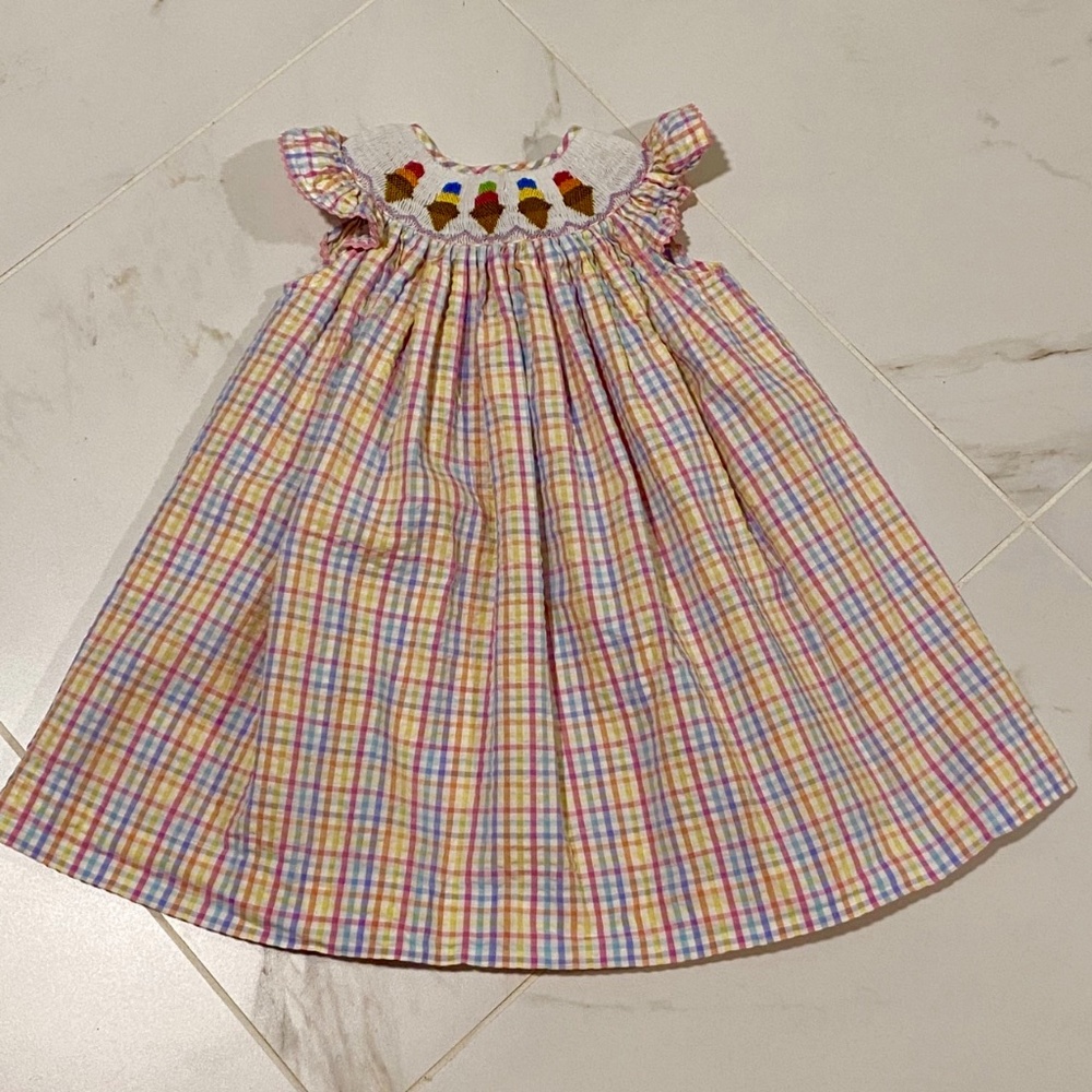 Royal Child Smocked Ice Cream Dress